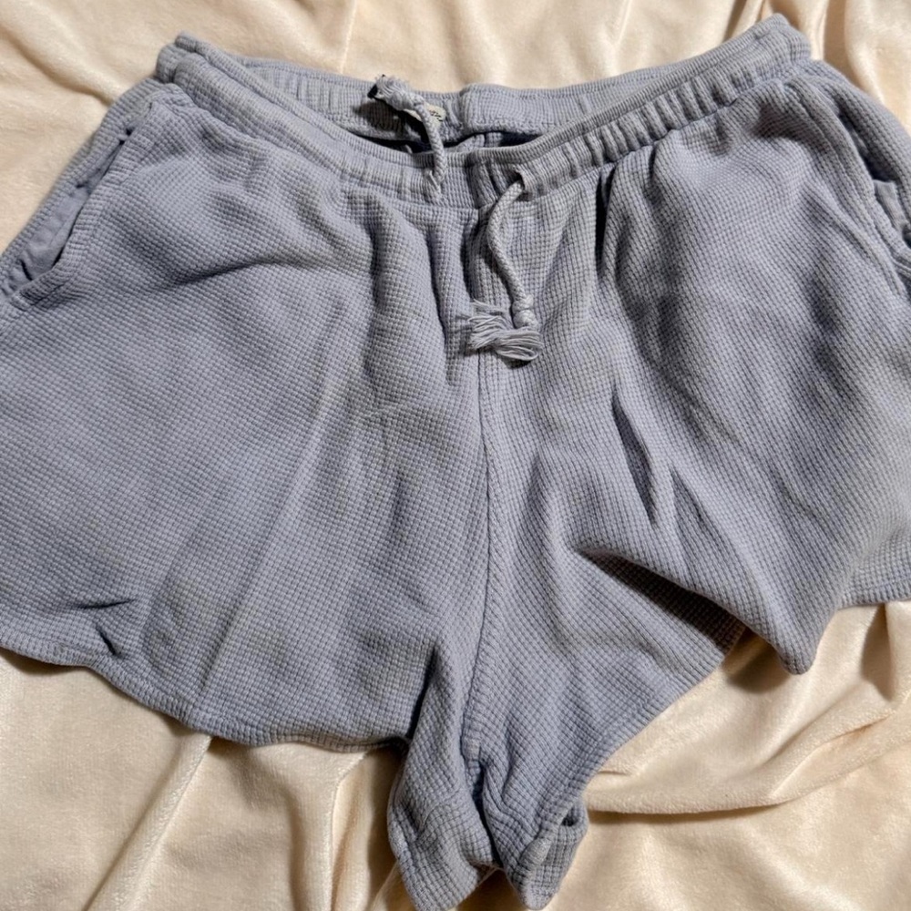 Brandy Melville Light Gray Waffle Knit Shorts